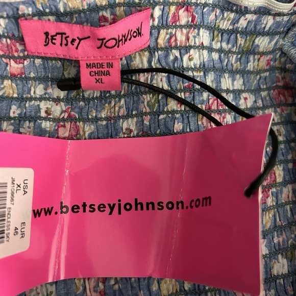 Betsey Johnson Dress Mini Blue Floral Size XL NEW - Picture 3 of 10